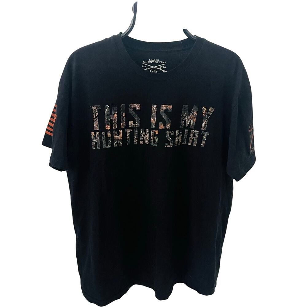 Grunt Style Realtree Edge This Is My Hunting Shirt Men’s XL Black Graphic Tee